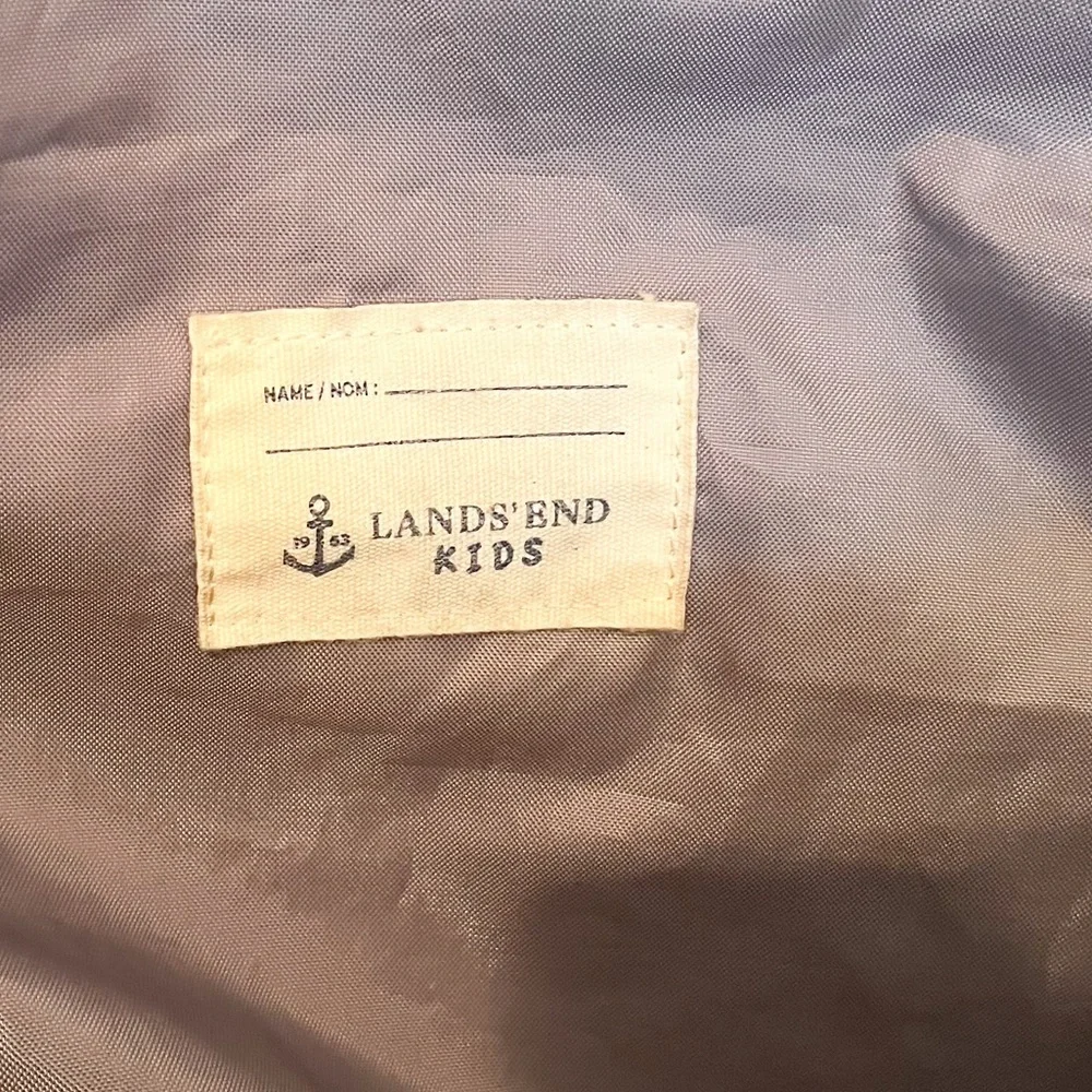 Lands’ End Kids Large Messenger Bag Purple Gray